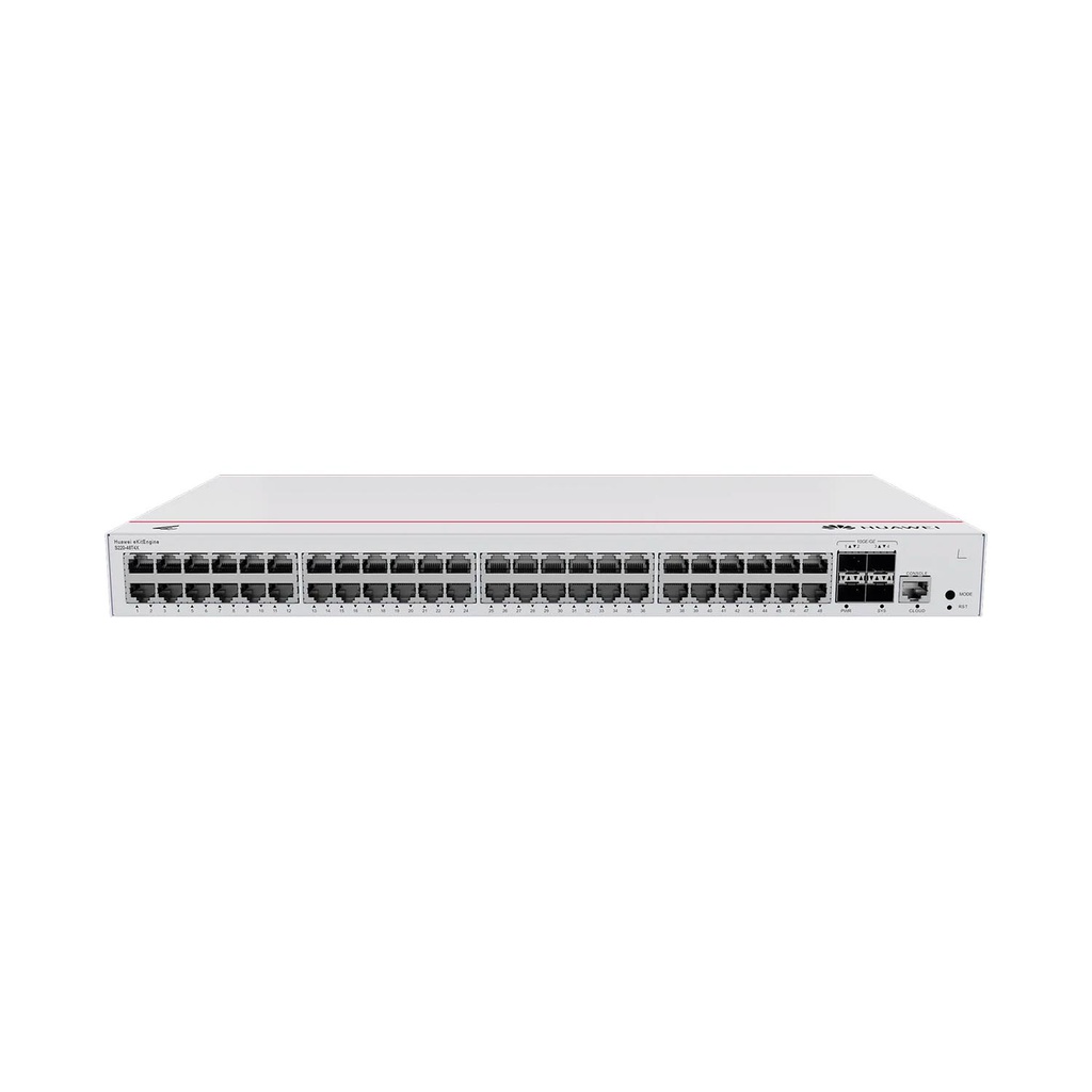 Switch Gigabit Administrable PoE Capa 2 S220-24P4X, 24 puertos 10/100/1000 Mbps (PoE) , 4 Puertos SFP+ Uplink , 400W , PoE Perpetuo , Administración Nube Gratis , marca Huawei