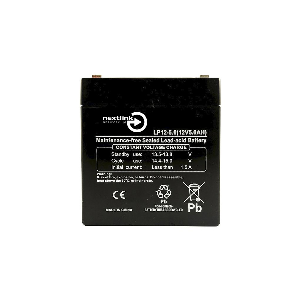 Batería de Acido de Plomo Sellada, 12Voltios 5Ah/4.5 (Amperios Hora) marca Nextlink