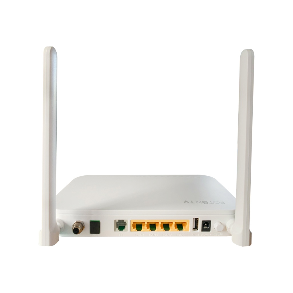 Onu XPON 3 puertos FE, 1 puerto GE, Wi-Fi 2.4Ghz, CATV, marca FOTON