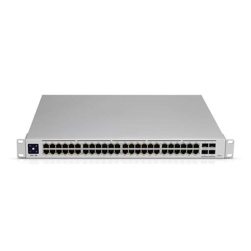 [USW-Pro-48-POE] Switch Unifi profesional 48 puertos PoE, capa 3 administrable, puertos: (48) RJ45 de 1GbE (40 PoE+ y 8 PoE++) y (4) SFP+ de 10G, 600W, marca Ubiquiti.