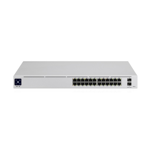 [USW-24] Switch Unifi capa 2, administrable de 24 puertos Gen2 Gigabit Ethernet RJ45 y 2 puertos SFP de 1G,  marca Ubiquiti