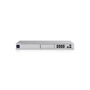 Consola Unifi Dream Machine edición especial, todo en uno, incluye: router con funciones de balanceo y failover, 2 puertos WAN(10G SFP+ 1G RJ45), firewall Enterprise, switch con 9 puertos LAN (1 SFP+ 10G, 8 PoE RJ45 1G), NVR con 1 bahía para HD, integra todas las aplicaciones Unifi(network, protect, access y conect), 1U, montaje en Rack, marca Ubiquiti.