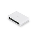 Switch USW-Flex-Mini, capa2 compacto, 5 puertos GbE RJ45, gestionado con Unifi network, marca Ubiquiti.