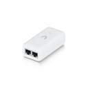Adaptador PoE(15W) para dispositivos Unifi, 48V 0.32A, GE blanco, marca Ubiquiti.