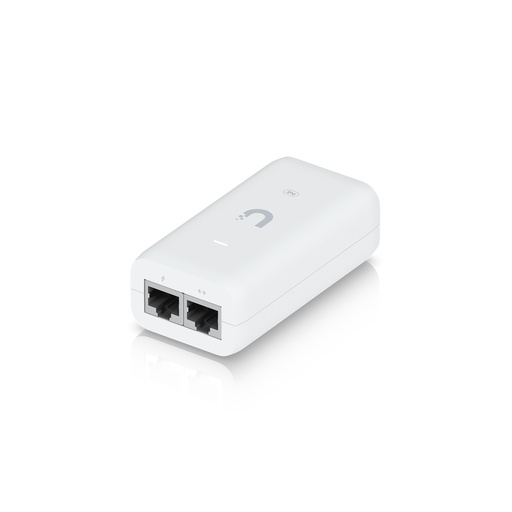 [U-POE-af] Adaptador PoE(15W) para dispositivos Unifi, 48V 0.32A, GE blanco, marca Ubiquiti.